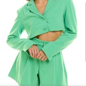 WeWoreWhat Green Cropped Jacket
